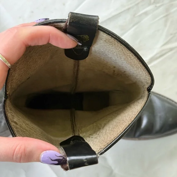 Golden Retriever Black Leather Cowboy Boots - Picture 10 of 13